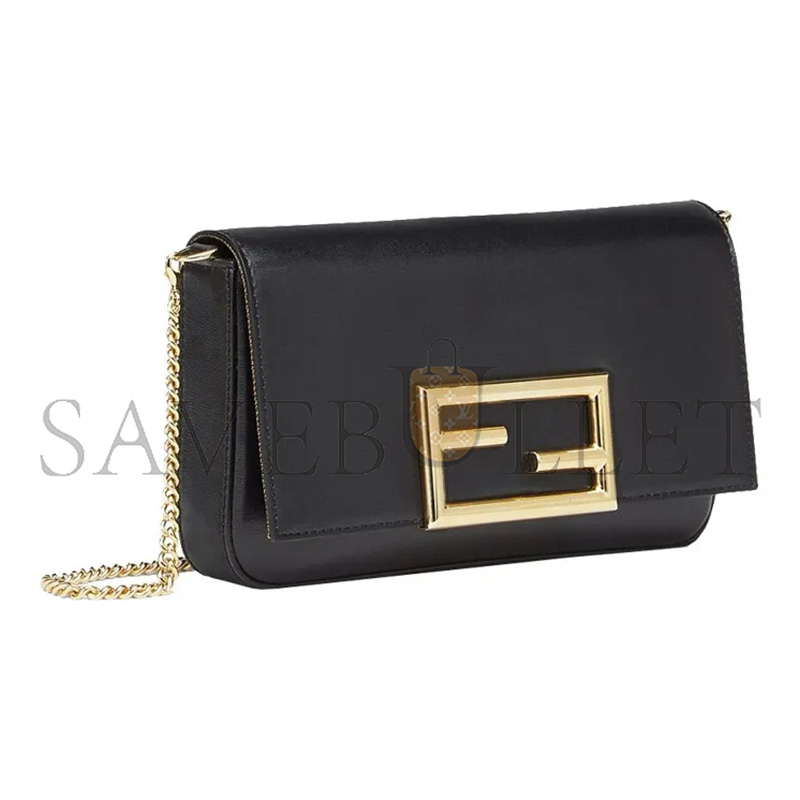 FENDI VITELLO PALMELLATO WALLET ON CHAIN WITH POUCHES BLACK 8BS032AHM0F0KUR (22*12*4cm)